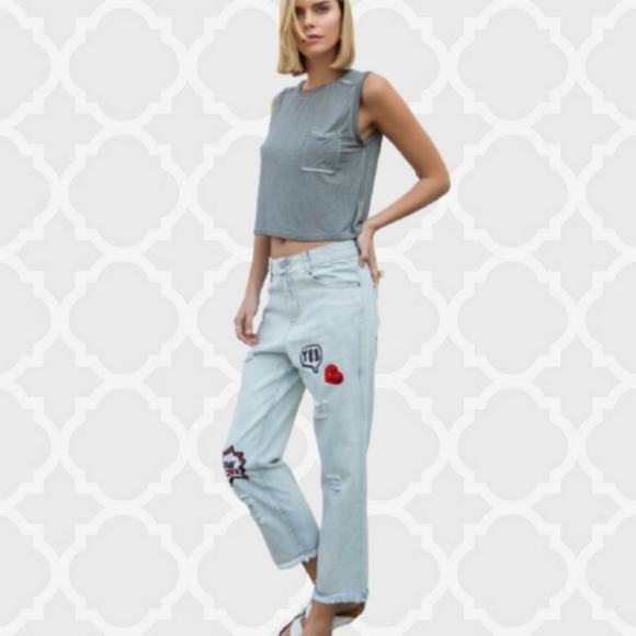 POL CROP NOVELTY JEANS - Picture 6 of 16